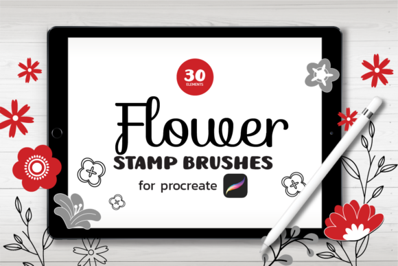 30 Flowe Procreate Stamp Brushes: Effortless Botanical Design