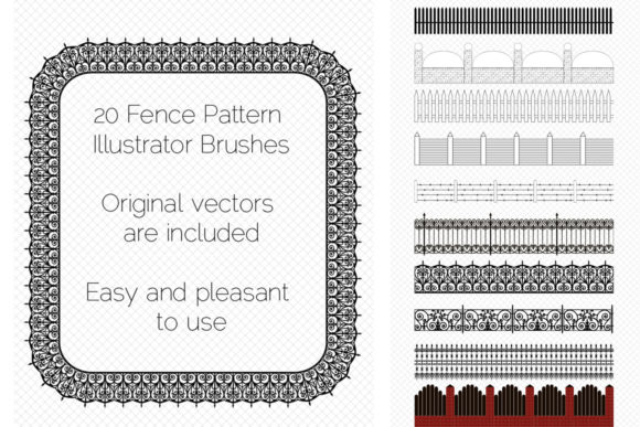 Elevate Your Artwork with 20 Fencing Pattern Brushes