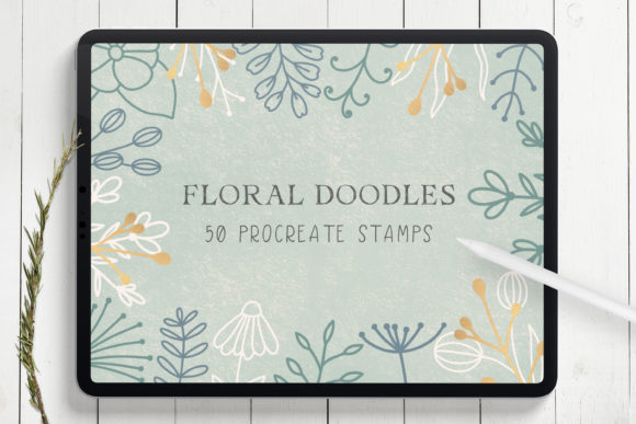 Elevate Your Brand with Floral Doodles Procreate Stamp Brushes