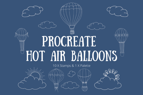 Elevate Your Designs with Hot Air Balloon Stamps for Procreate