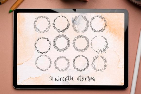 Elevate Your Digital Art with Floral Wreath Procreate Stamp Brushes