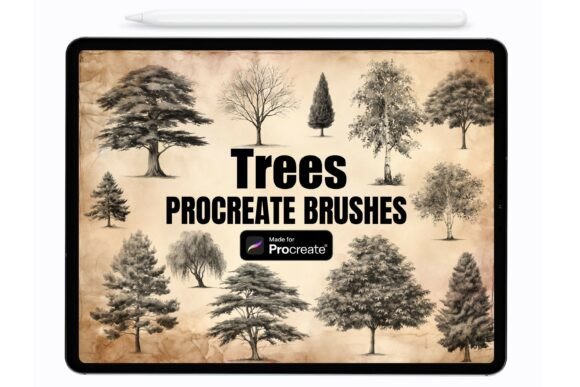 Elevate Your Digital Art with Forest Trees Procreate Stamps
