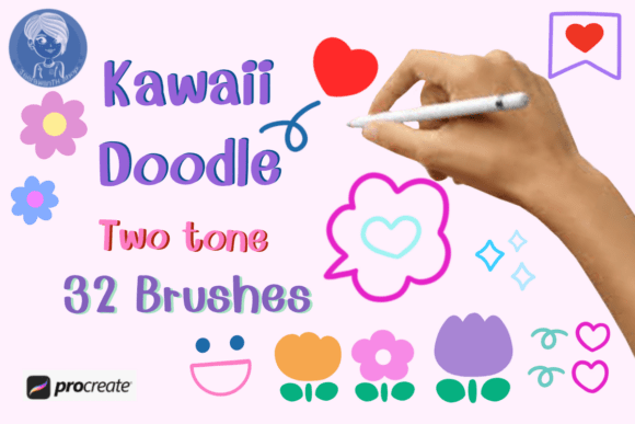 Instant Kawaii Charm: The Procreate Brush Set for Playful Design