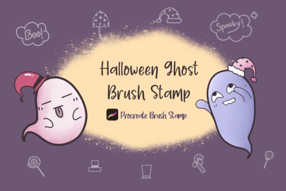 Procreate Brush Stamp: Halloween Ghost Design Toolkit