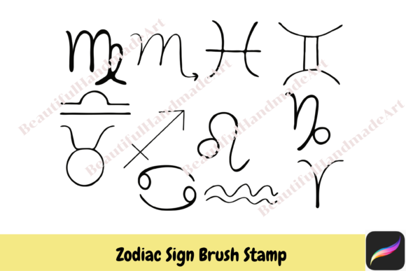 Procreate Stamps Zodiac Sign Hand Drawn: Astrology Meets Design