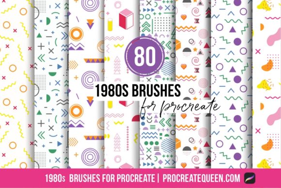 Unleash 80s Nostalgia with Procreate Pattern Brushes & Stamps