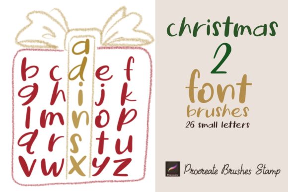 Unwrapping Procreate Brushes Stamp Christmas 2 Font