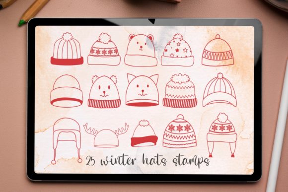 Winter Hats Procreate Stamp Brushes: Add Instant Festive Charm to Your Art